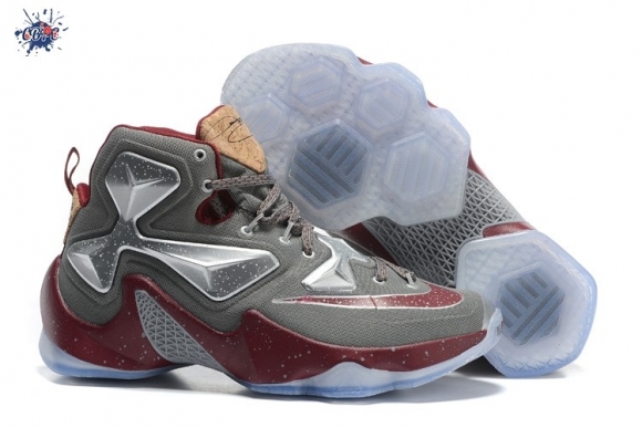 Meilleures Nike Lebron 13 Argent Gris Rouge