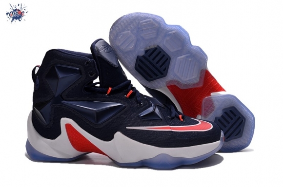 Meilleures Nike Lebron 13 Foncé Bleu Rouge