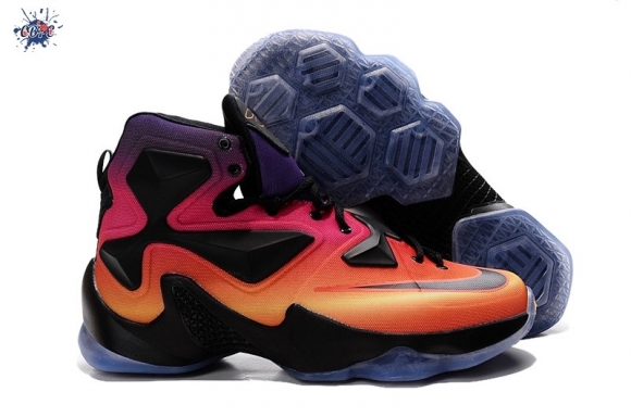 Meilleures Nike Lebron 13 Rose Rouge Orange Noir