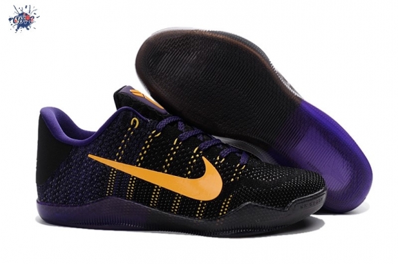 Meilleures Nike Zoom Kobe 11 Elite Noir Pourpre Jaune