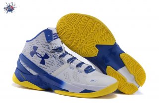 Meilleures Under Armour Curry 2 Blanc Bleu Jaune